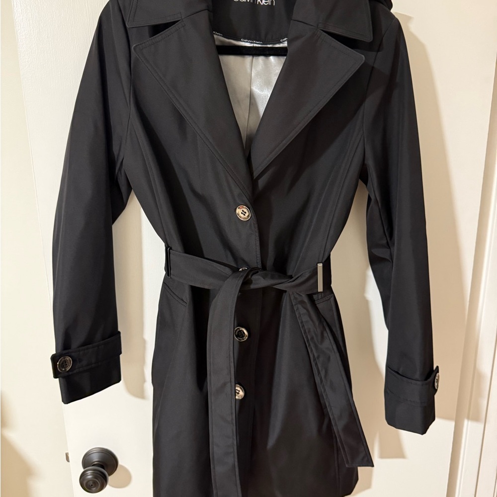 Calvin Klein Elegant Black Trench Coat